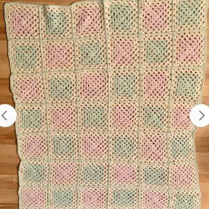 Granny Square Crochet Cottagecore Fairy Coquette Blanket Throw Afgan  48" X 41"